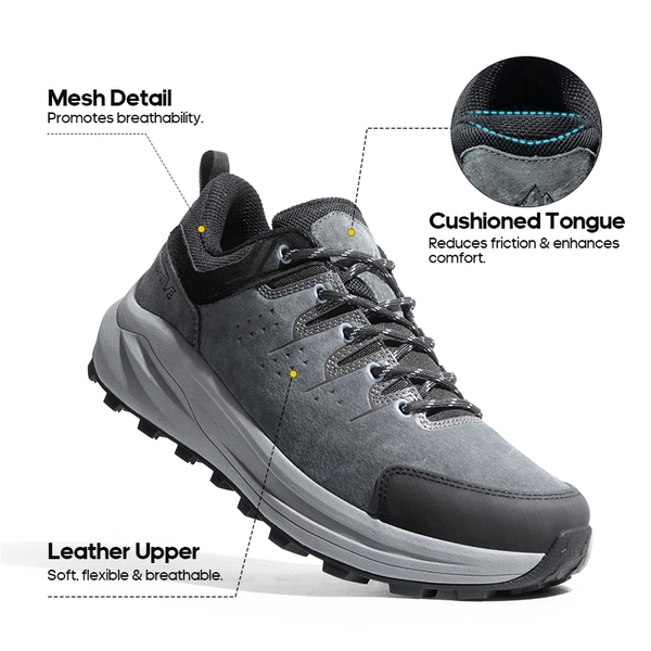 Men's Lightweight Breathable Hiking Shoes  - DARK GREY - 1